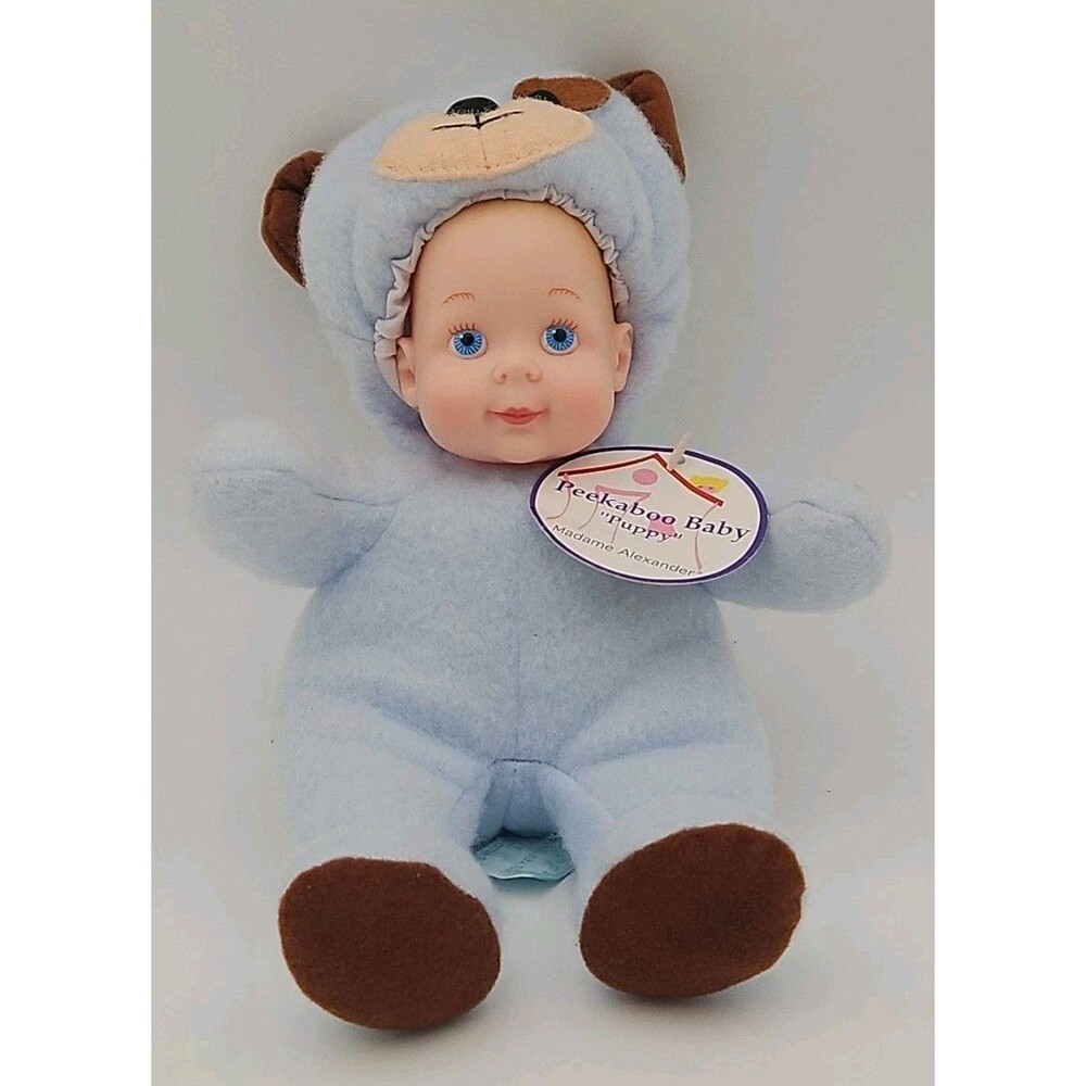 Madame Alexander 2000 Doll Peek-a-boo 9" Baby In Puppy Wear Suit Toy Plush